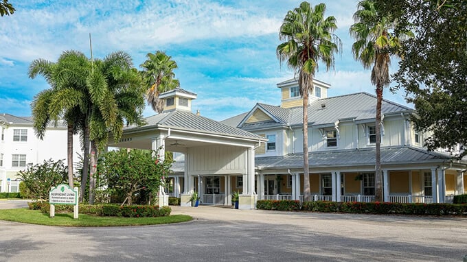 Outdoor Front Entrance of Memory Care Facility